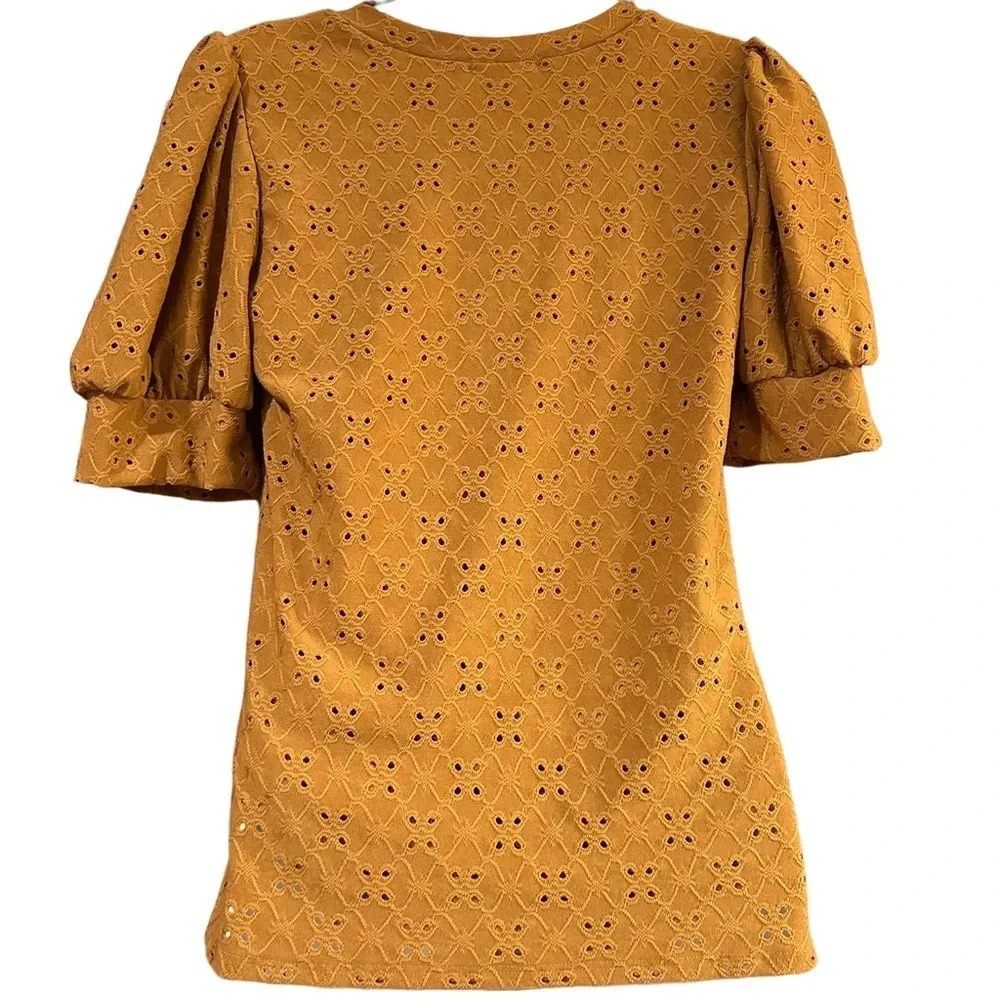 Les Amis Red Brown Blouse - Size Small - Picture 2 of 3